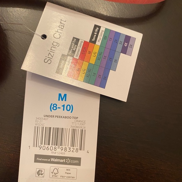 *TIME AND TRU* Coral Women's Peek-a-Boo Swim Top NWT - Picture 8 of 8